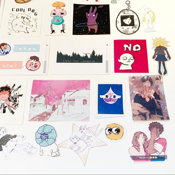 Lot of 37 Large Device and Scrapbooking Stickers Eccentric Anime Cartoon Unique - Picture 5 of 5